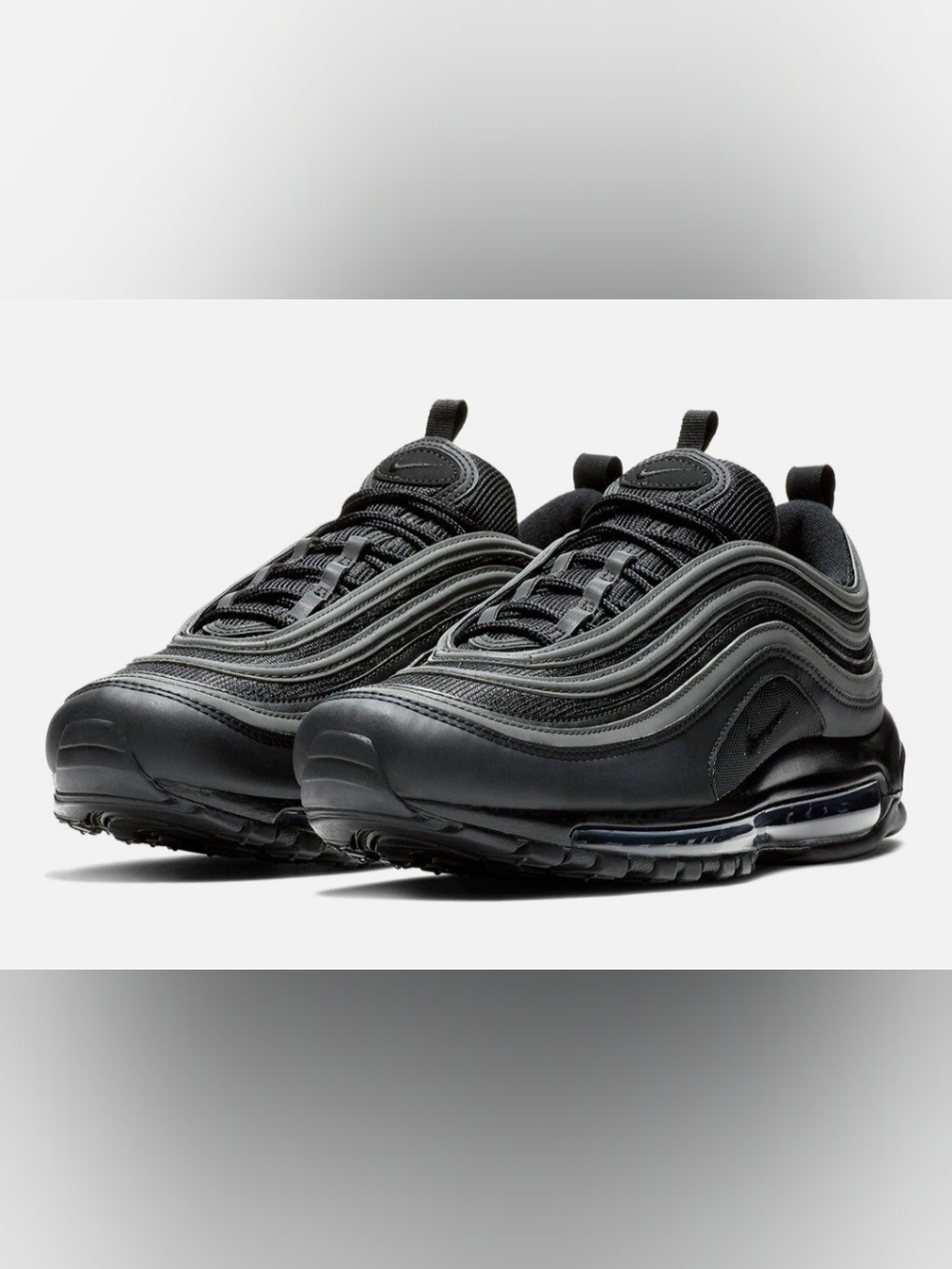Nike Air Max 97 Triple Black Reflective Size 10 Mens 11.5 Womens